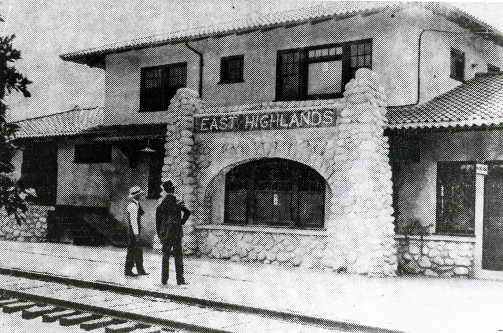 Highland, Santa Fe Depot, East Highlands, 1918