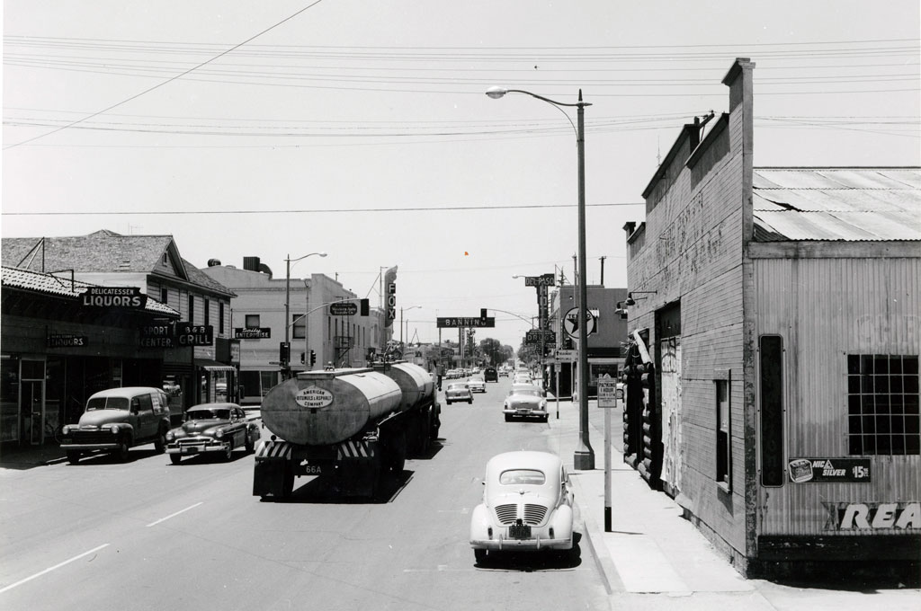 Construction Banning Freeway - Downtown, 1956