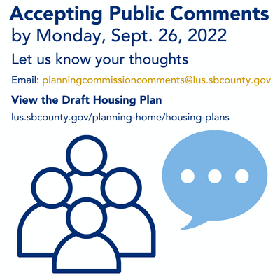 A graphic with clip art group of people and a word bubble above their heads with word Accepting Public Comments.
