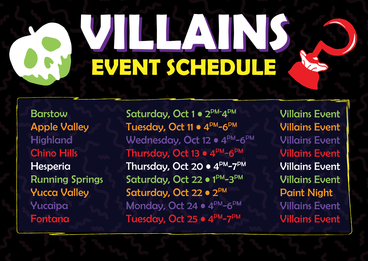 County Update Banner 2022 - Villains Event Schedule