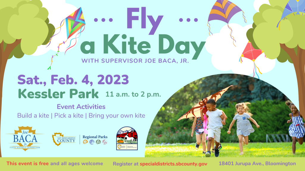 Kessler Park to host free Fly a Kite Day event with Supervisor Joe Baca, Jr.
