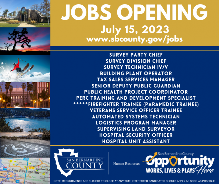 Job Openings In San Bernardino County – Welcome To San Bernardino County