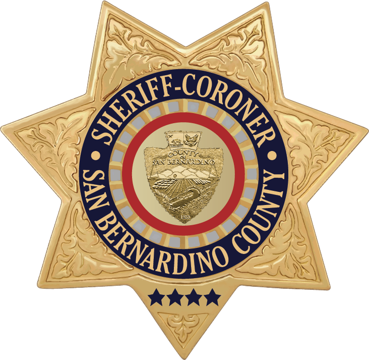 San Bernardino County Sheriff Coroner Sheriff badge.