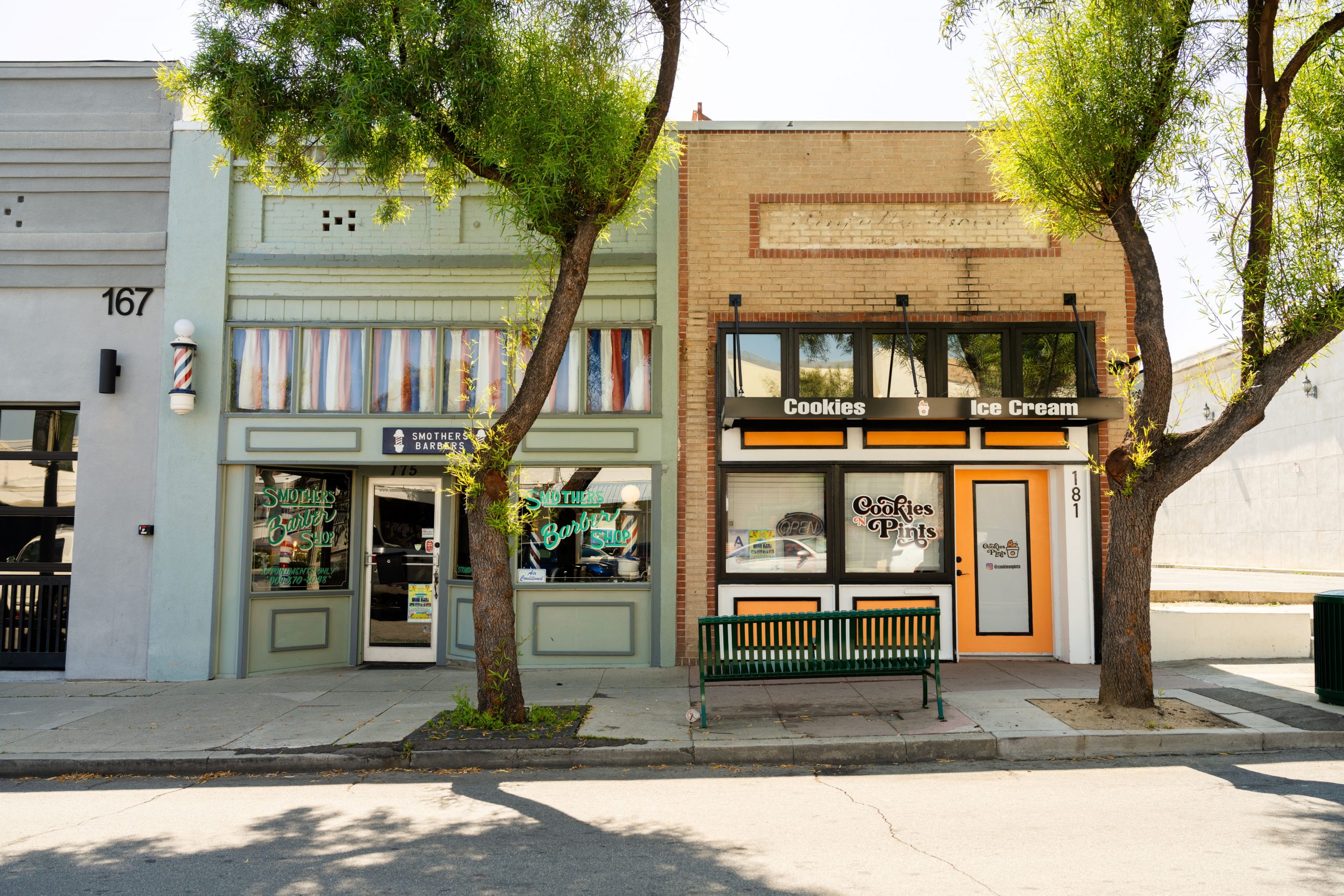 A photo of shops in Old Town Upland.