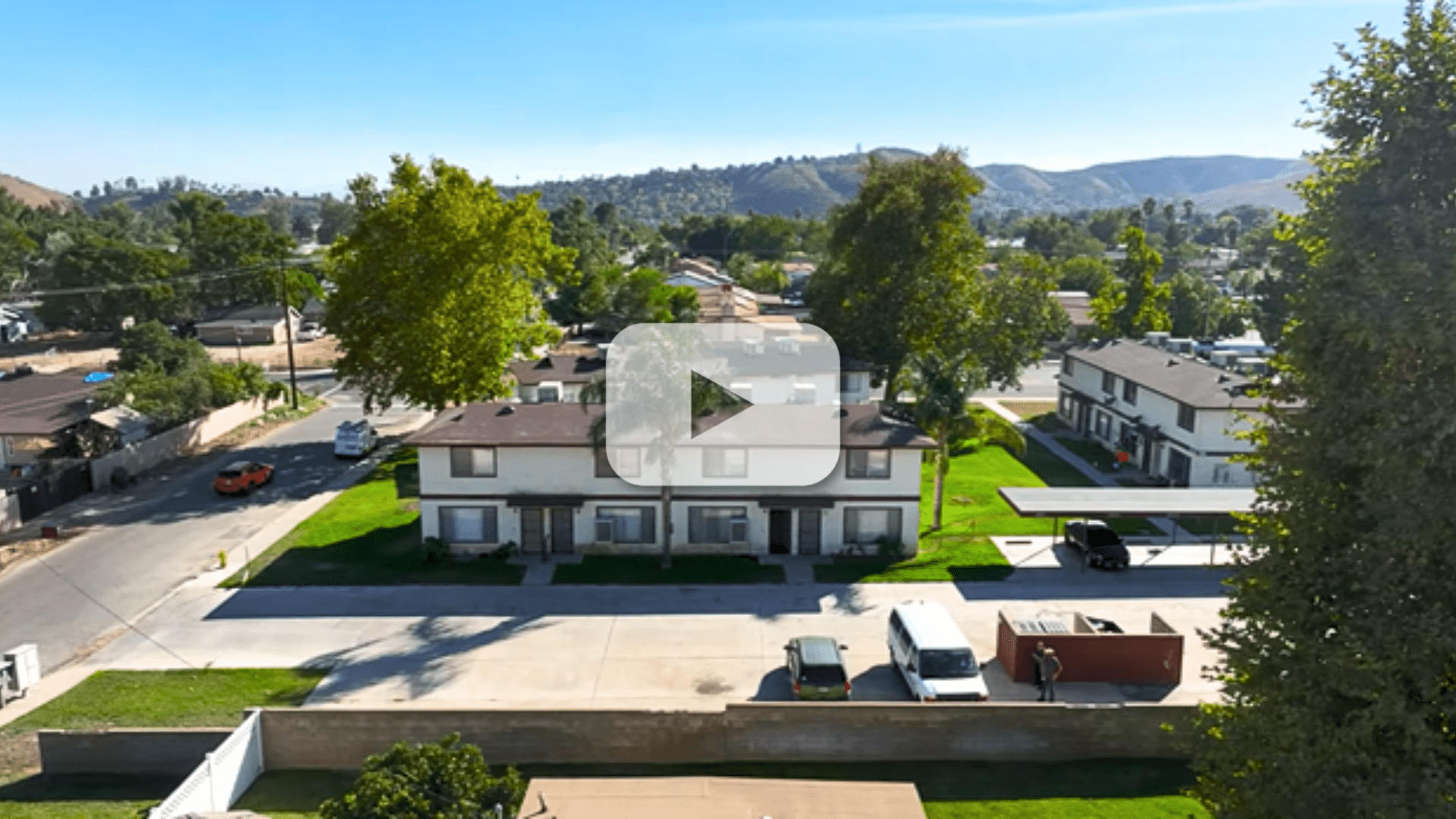 House in neighborhood aerial view.