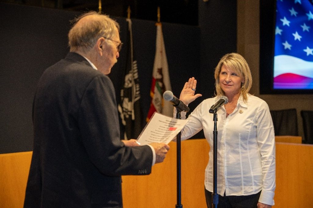 Second District and Chairman Supervisor Dawn Rowe new oath of office.