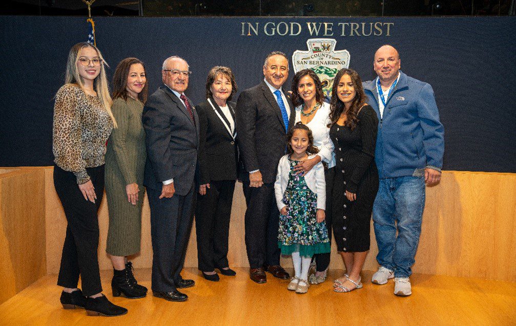 Fifth District Supervisor Joe Baca, Jr. with family new oath