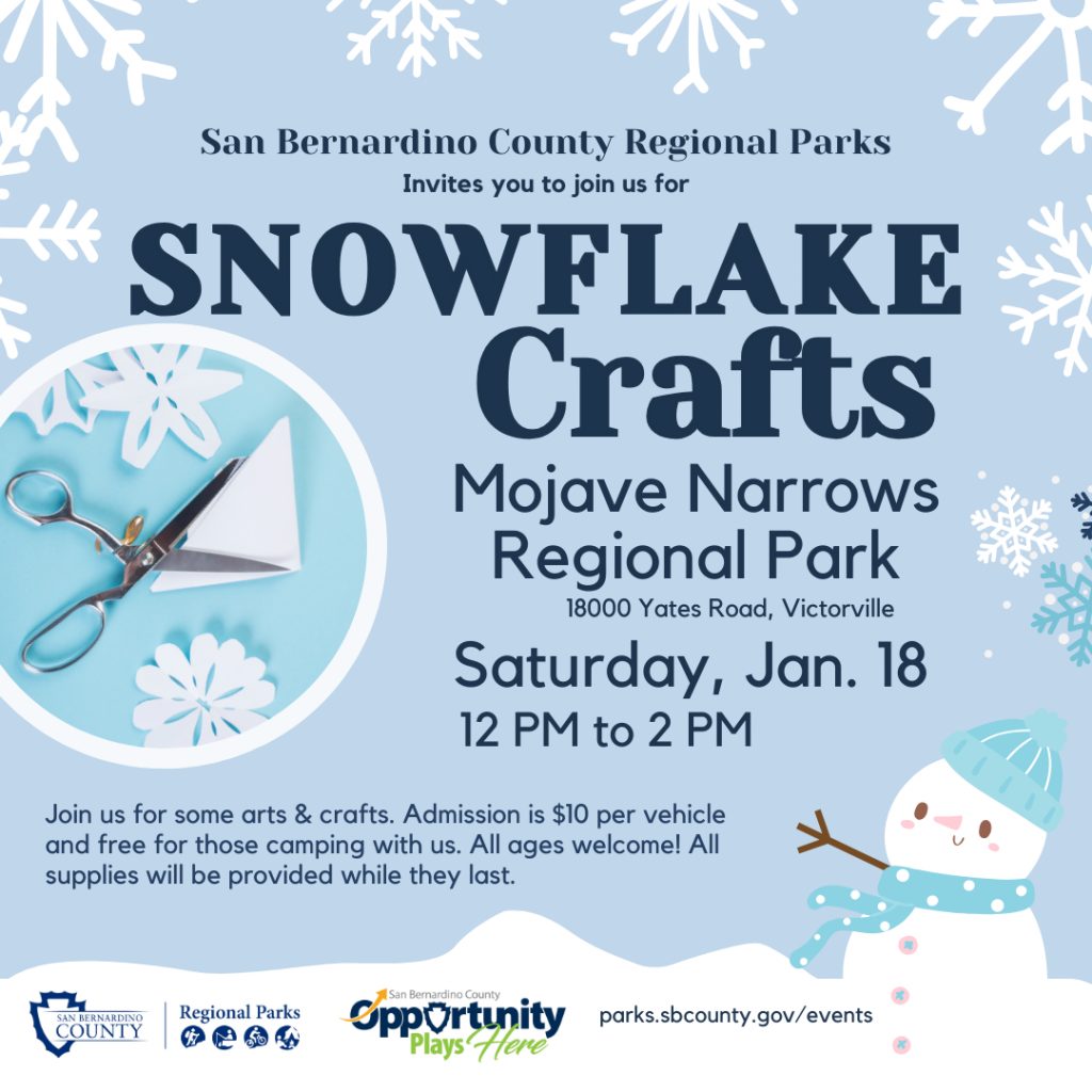 Snowflake Crafts t Mojave Narrows Regional Park