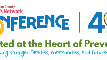 Logo for the Children’s Network 40th Annual Conference, themed “Rooted at the Heart of Prevention. Growing stronger families, communities, and futures together.”