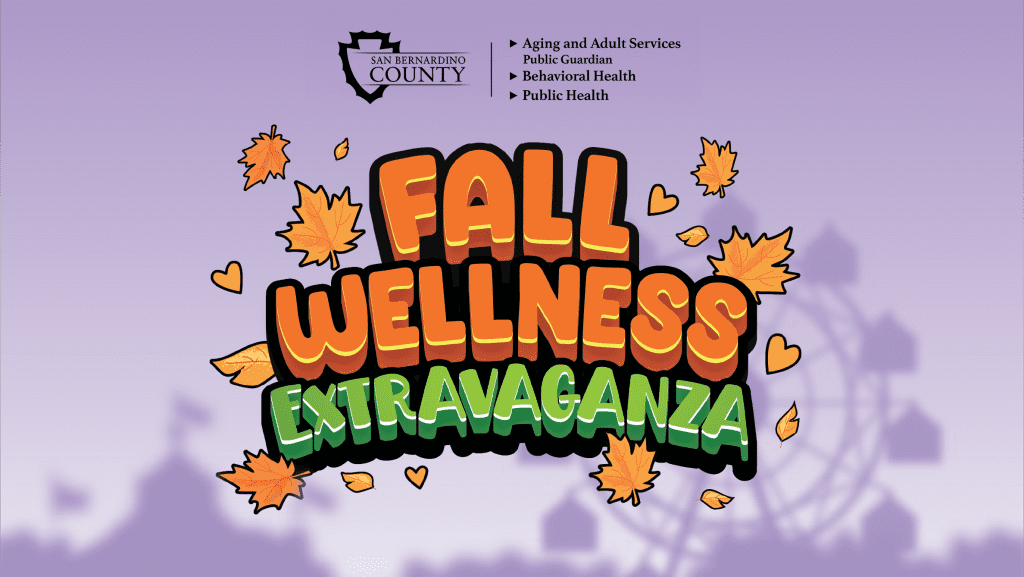 Fall Wellness Extravaganza logo with autumn leaves and hearts, promoting a free community event for wellness and connection.