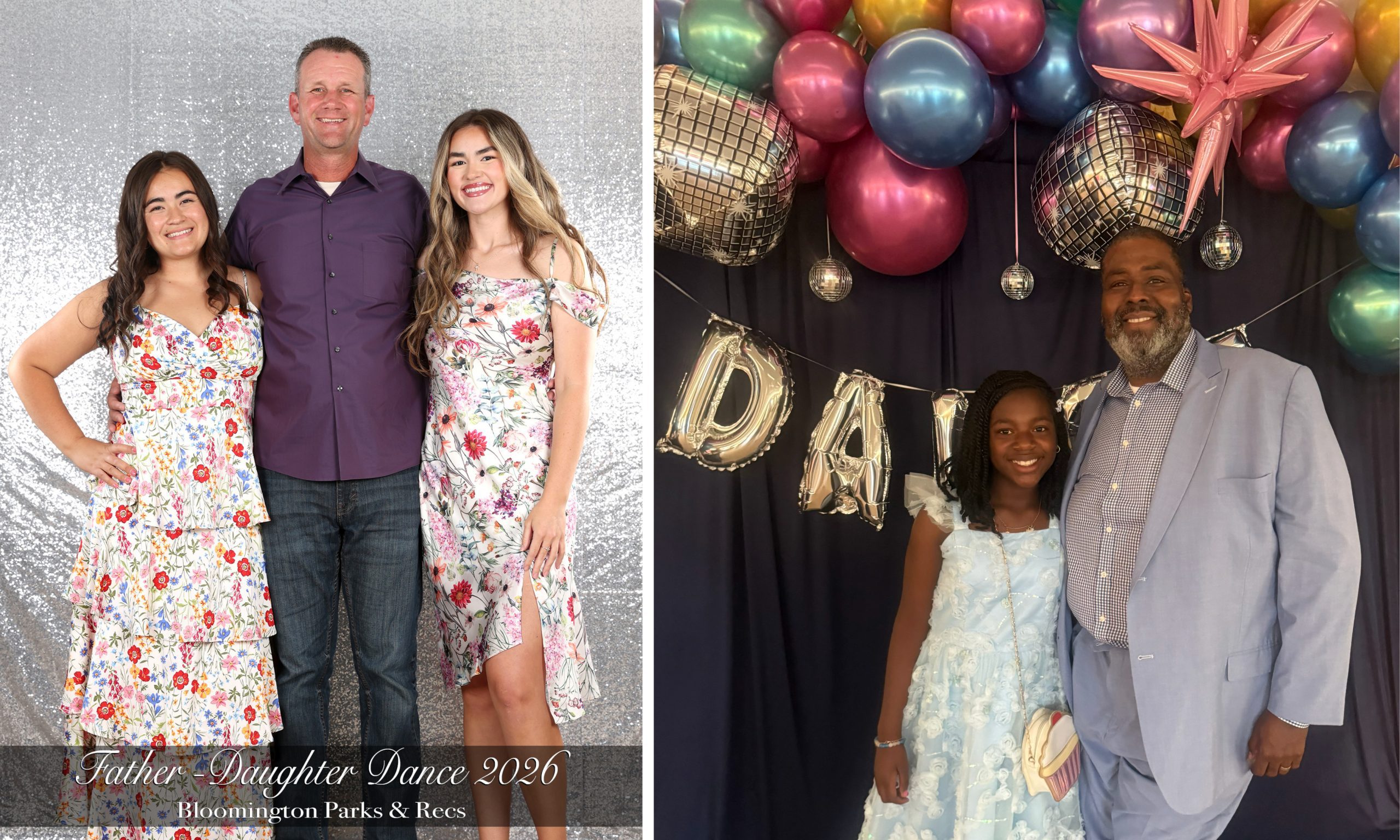 Fathers with their daughters at the Bloomington Recreation and Park District Father-Daughter Dance.
