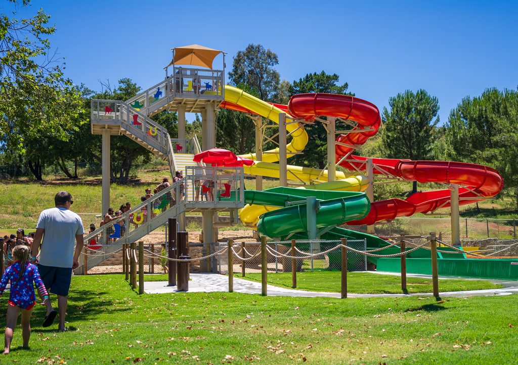 Water slides at Glen Helen regional park