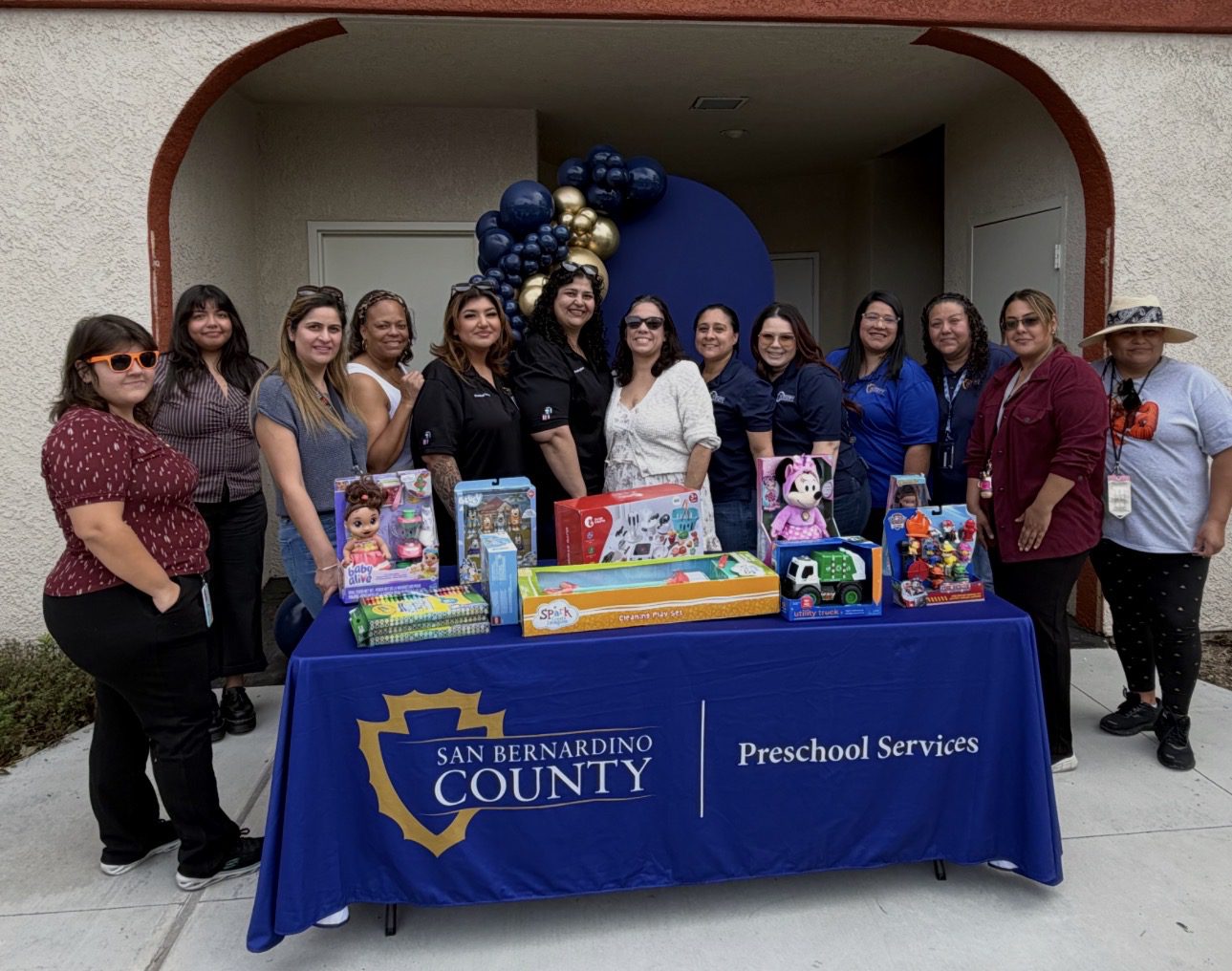 San Bernardino County Preschool Services Director Arlene Molina joins Ontario Maple Head Start staff in celebrating Head Start Awareness Month.