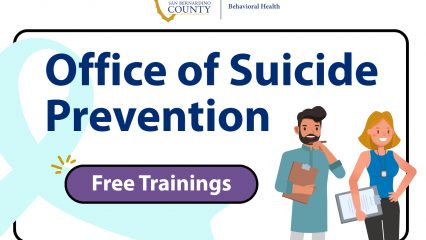Office of Suicide Prevention sign displayed prominently in a professional setting, emphasizing mental health awareness and support.
