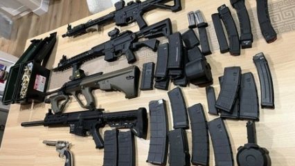 Table displaying various firearms and magazines seized during patrols.