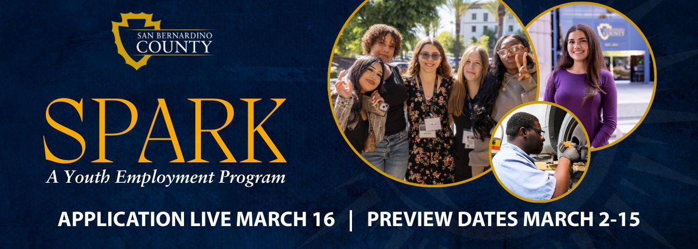 “SPARK A Youth Employment Program, Application Live March 16 | Preview Dates Now Through March 15” with diverse youth and a technician photo.